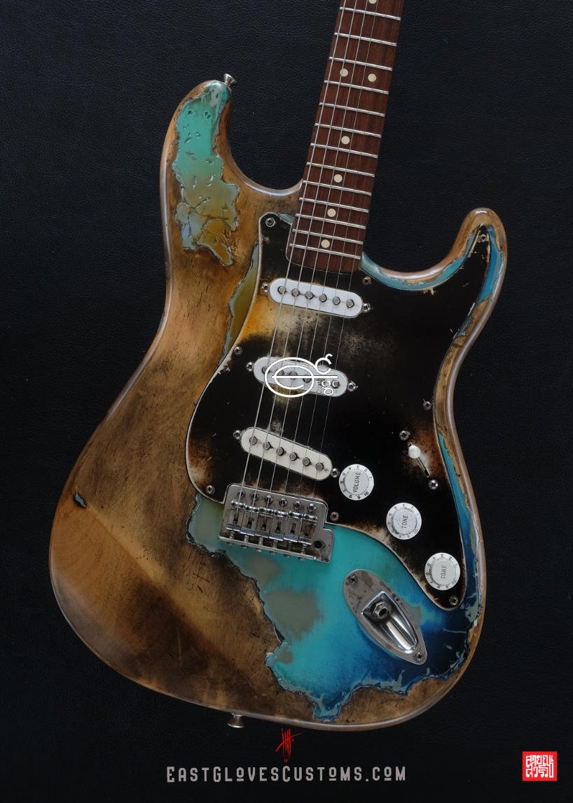 Fender Stratocaster Seafoam Blue Heavy Aged Relic by East Gloves ...